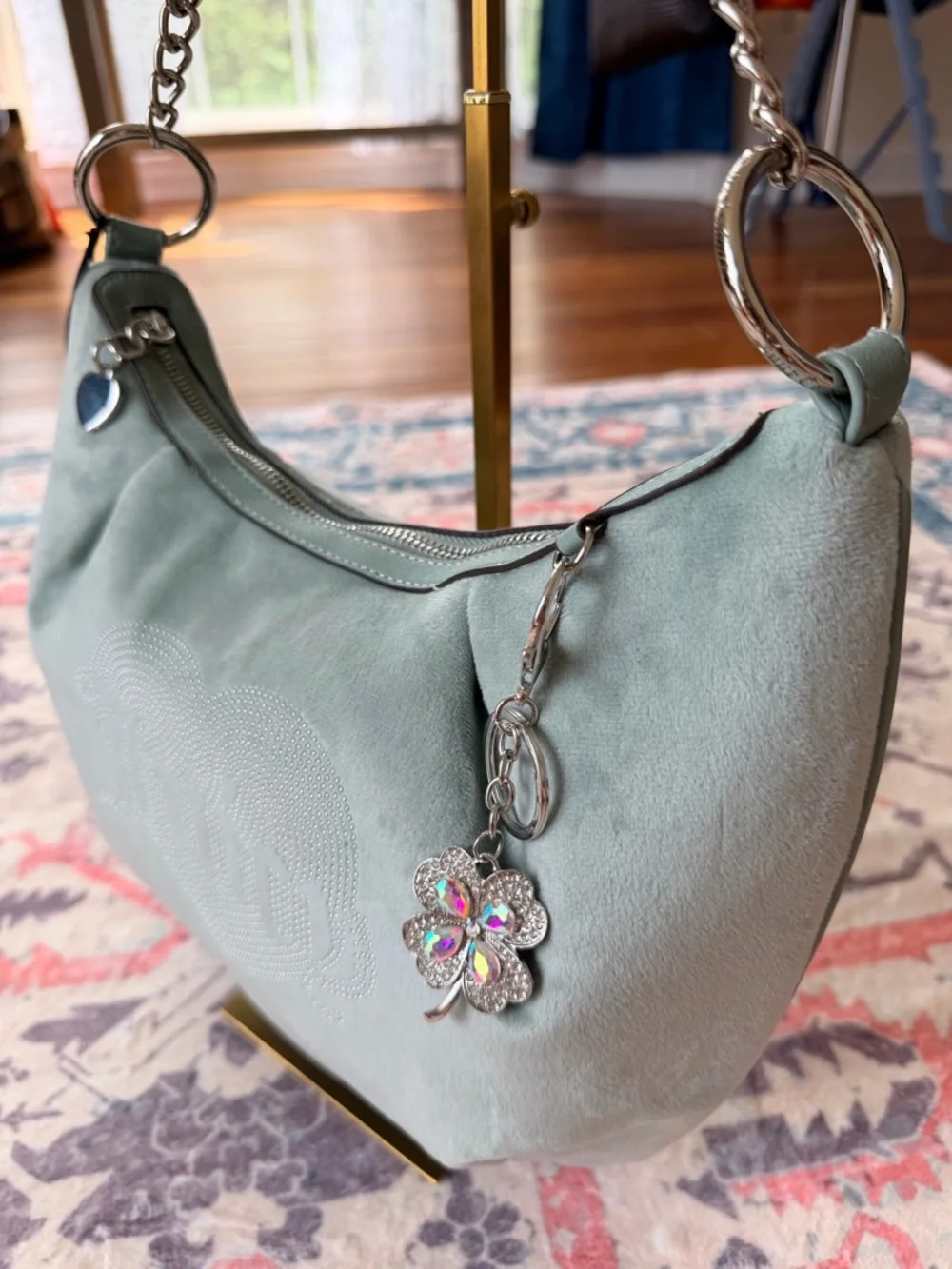 Juicy Couture Queen Couture Hobo Shoulder Bag in Sage Green. - Picture 6 of 16